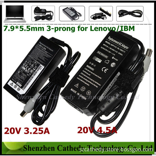 Laptop Adapter 20V4.5/3.25A for Lenovo 3000 IBM Charger